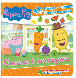 Świnka Peppa- Puzzle i kolorowanki- Owoce