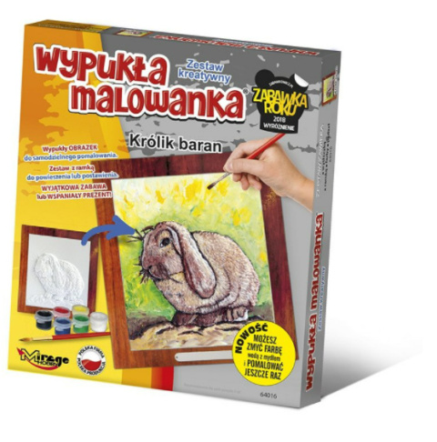 Wypukła malowanka- królik baran