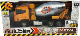 Pojazd metalowy TRUCK betoniarka . Skala 1:43