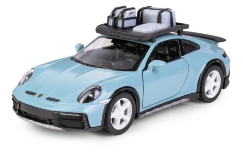 KT 5" Porsche 911 Rallye with Roof Rack/Light Blue 1:36