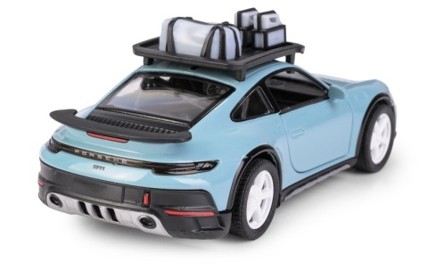 KT 5" Porsche 911 Rallye with Roof Rack/Light Blue 1:36