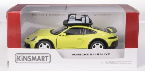 KT 5" Porsche 911 Rallye with Roof Rack/yellow 1:36
