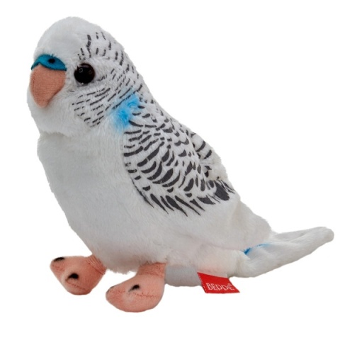 Papuga falista biała 13cm 13846