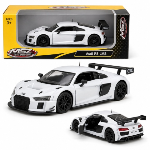 Model metalowy Audi R8 LMS MSZ biały pull-back
