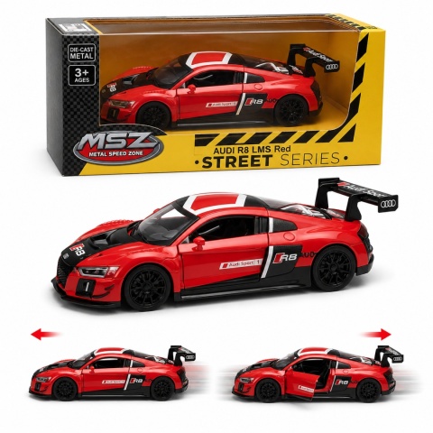 Model metalowy Audi R8 LMS MSZ czerwony pull-back