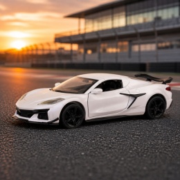 Model metalowy Chevrolet Corvette C8 Z06 2024 MSZ biały pull-back