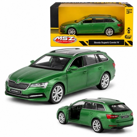 Model metalowy Skoda Superb Combi iV MSZ zielony pull-back