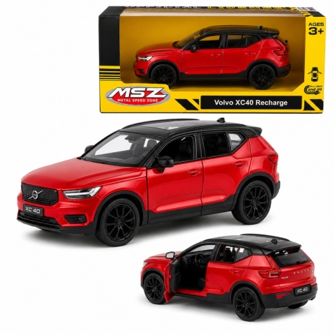 Model metalowy Volvo XC40 Recharge MSZ czerwony pull-back