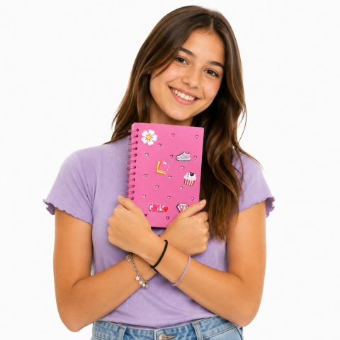 Stnux Notes A5/80K z wpinkami różowy