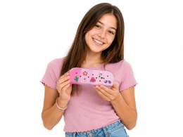 Piórnik z wpinkami różowy