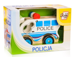 Drewniane auto - policja