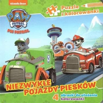 Psi Patrol- Puzzle i kolorowanki- Niezwykłe pojazdy