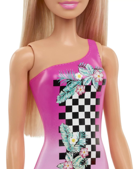 Barbie lalka plażowa Blondynka w Różowym Stroju Barbie lalka plażowa Blondynka w Różowym Stroju
