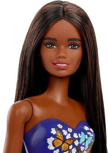 Barbie lalka plażowa Brunetka w Fioletowym Stroju Barbie lalka plażowa Brunetka w Fioletowym Stroju