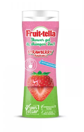 Fruit-tella żel pod prysznic i szampon do włosów 2w1 300 ml truskawka