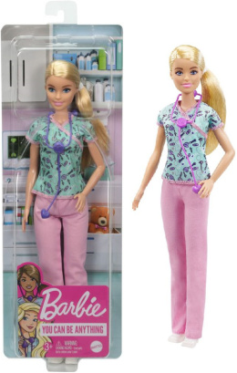 Barbie LALKA pielęgniarka z akcesoriami, jasnowłosa