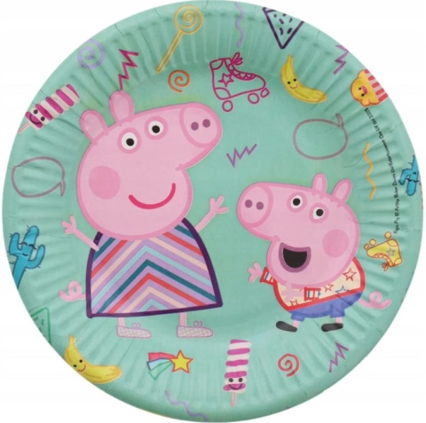 Jednorazowe papierowe Talerzyki 10 szt. ŚWINKA PEPPA PIG