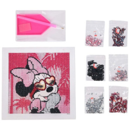 Mozaika cekinowa samoprzylepna Obraz diamentowy Minnie 19x19