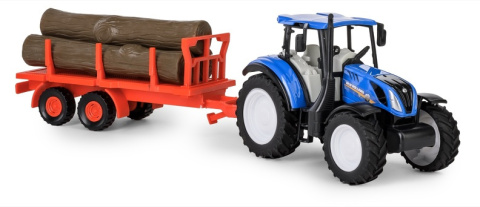 Traktor New Holland T5 z przyczepą do przewozu drewna Traktor New Holland T5 z przyczepą do przewozu drewna