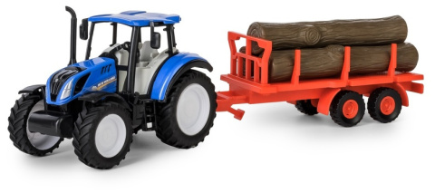 Traktor New Holland T5 z przyczepą do przewozu drewna Traktor New Holland T5 z przyczepą do przewozu drewna