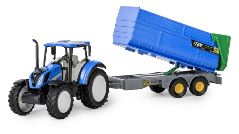 Traktor New Holland T5 z przyczepą wywrotką Traktor New Holland T5 z przyczepą wywrotką