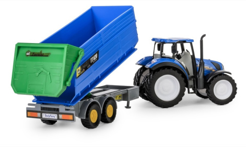 Traktor New Holland T5 z przyczepą wywrotką Traktor New Holland T5 z przyczepą wywrotką