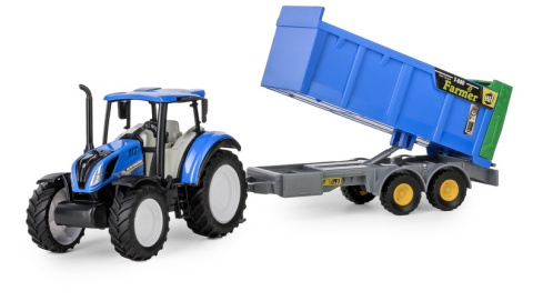 Traktor New Holland T5 z rozrzutnikiem obornika Traktor New Holland T5 z rozrzutnikiem obornika