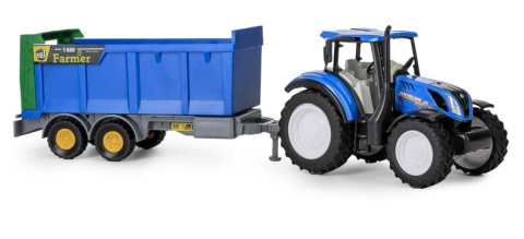 Traktor New Holland T5 z rozrzutnikiem obornika Traktor New Holland T5 z rozrzutnikiem obornika