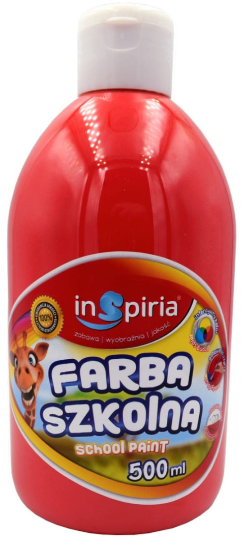 INSPIRIA FARBA SZKOLNA 500ML 8090 CZERWONA INSPIRIA FARBA SZKOLNA 500ML 8090 CZERWONA