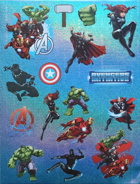 NAKLEJKI LICENCYJNE AVENGERS A4, A ARKUSZE NAKLEJKI LICENCYJNE AVENGERS A4, A ARKUSZE
