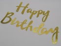 Srebrna girlanda urodzinowa z napisem Happy birthday; 25x20cm