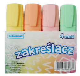 ZAKREŚLACZE PASTELOWE 4 KOL. 2833