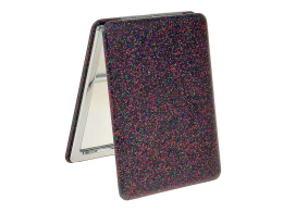 lusterko 8x6cm prostokątne czarne brokat