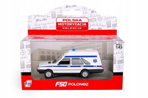 FSO Polonez Cargo Caro Ambulans Karetka PRL model 1:43 samochód pogotowie