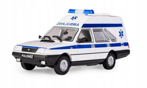 FSO Polonez Cargo Caro Ambulans Karetka PRL model 1:43 samochód pogotowie