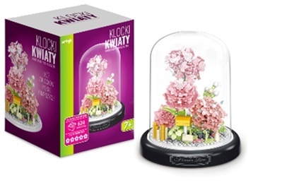 KLOCKI KWIATY - HORTENSJE POD KLOSZEM 624 EL.