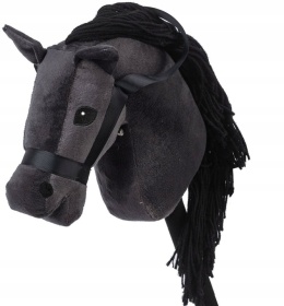 HOBBY HORSE KOŃ NA KIJU PATYKU GŁOWA KONIA szary