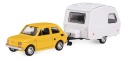 Zestaw FIAT 126p ŻÓŁTY + przyczepa Niewiadów kemping