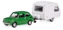 Zestaw FIAT 126p Zielony + przyczepa Niewiadów kemping