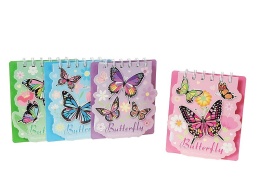 notes z motylem, w linie, 12,5x10,5cm