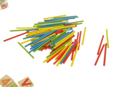 zestaw do nauki liczenia, drewniany, patyczki, liczby; 15x10x5cm, Box