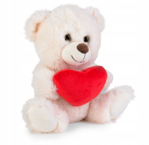 MIŚ Z SERCEM BEŻOWY 27 CM