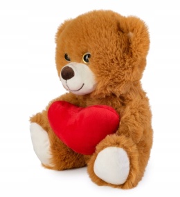 MIŚ Z SERCEM BRĄZOWY 27 CM