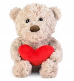 MIŚ Z SERCEM BEŻOWY 25 CM