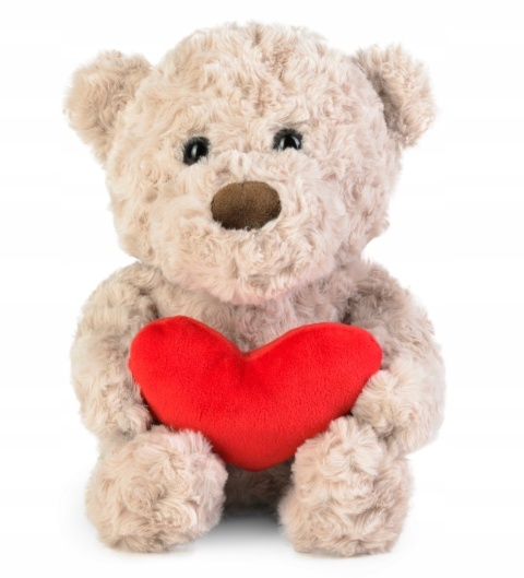 MIŚ Z SERCEM BEŻOWY 25 CM