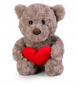 MIŚ Z SERCEM SZARY 25 CM