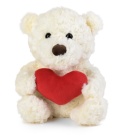 MIŚ Z SERCEM KREMOWY 25 CM