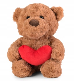 MIŚ Z SERCEM BRĄZOWY 25 CM