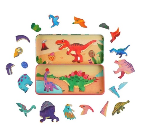 Podróżne puzzle magnetyczne - Kraina dinozaurów