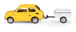 Zestaw Fiat 126p + przyczepa Niewiadów Krótka / ŻÓŁTY